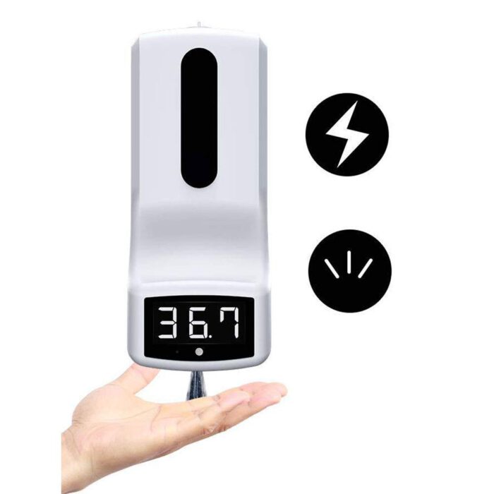 AMITD Berührungsloses Infrarot-Thermometer mit automatischem Spender für Händedesinfektionsmittel, Wandmontage, 1000 ml, für Büro, Geschäfte, Schulen – Bild 3