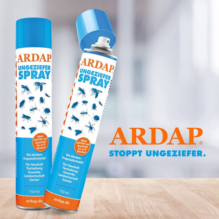 ARDAP Schädlingsspray mit Sofort- und Langzeitwirkung 750 ml - Insektenspray zur Bekämpfung von akutem Schädlings- und Insektenbefall - Bis zu 6 Wochen effektiver Schutz – Bild 3
