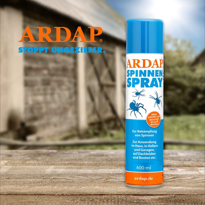 Ardap Spinnenspray 400 ml - Schnell und effektiv mit Langzeitwirkung bis zu 6 Wochen - Spinnenabwehr Ideal für Haus, Keller, Garage, Dachboden und Boot – Bild 2