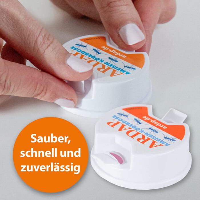 ARDAP Ameisenköder 3 Dosen Ameisenköderbox als Ameisenfalle Ameisen bekämpfen leicht gemachter Ameisenköder für den Innen- und Außenbereich gegen Ameisen im Haus mit neuartigem Ködergel Ameisengift – Bild 4